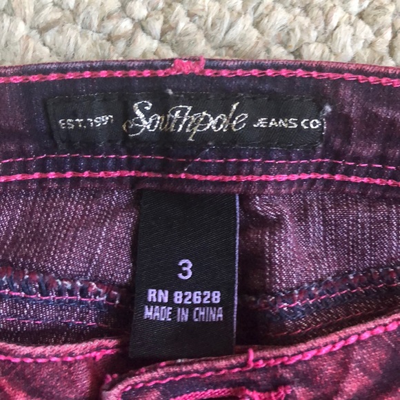 South Pole Rock N Roll Red Skinny Straight Jeans - Picture 3 of 5